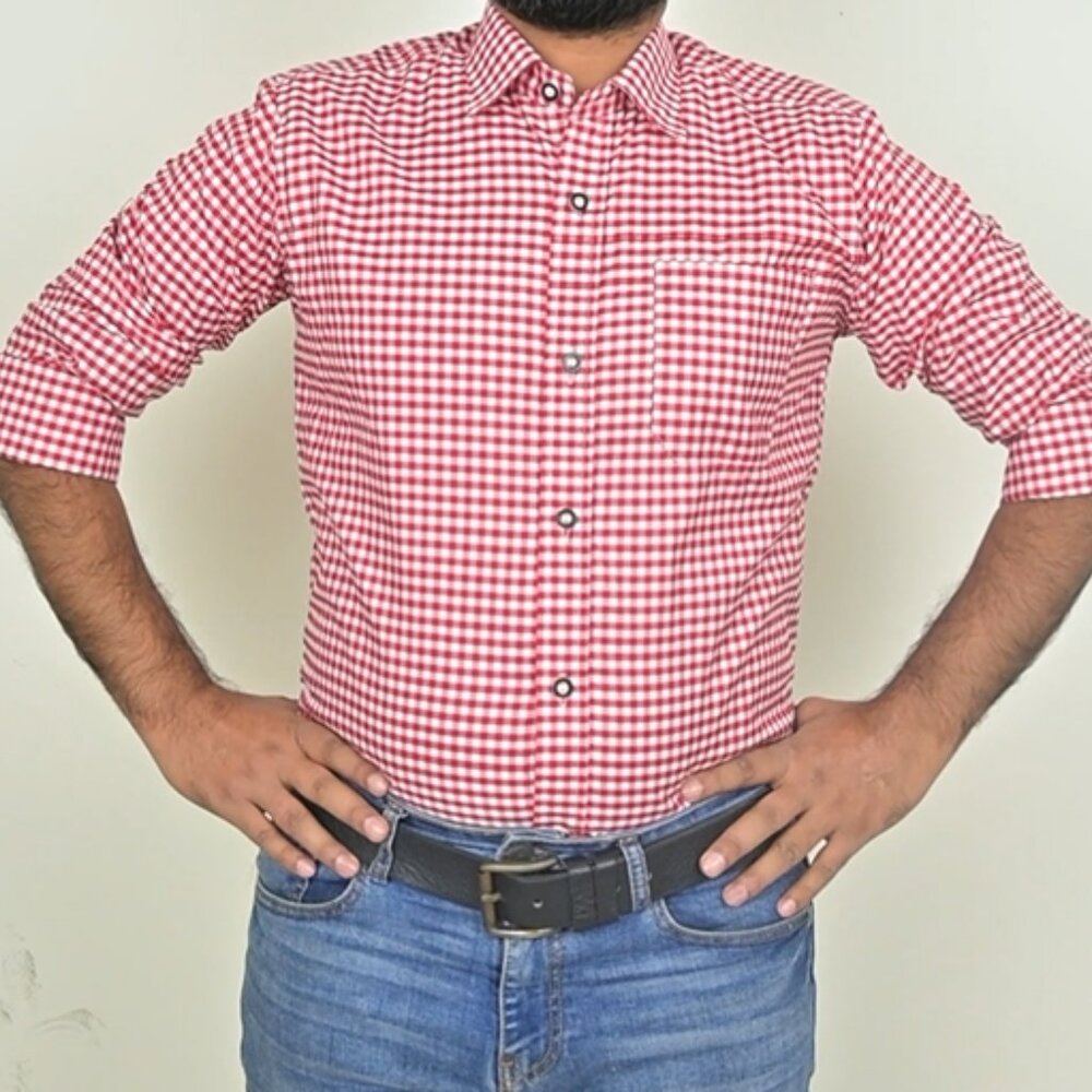 Vintage Bavarian Oktoberfest Button Down Shirt  Checked Summer Men Style